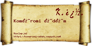 Komáromi Ádám névjegykártya